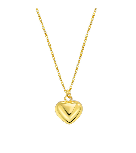 Yellow gold plated heart necklace 2405112598878 | Desert Shine Collection