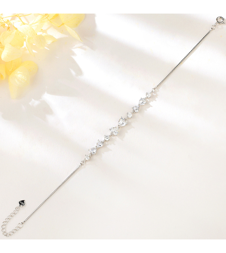 SILVER BRACELET WITH RHODIUM