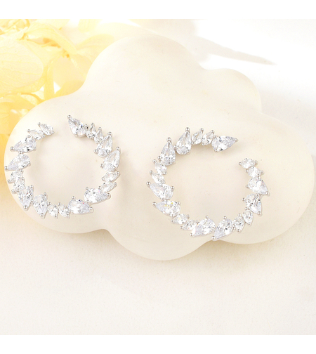 Сребърни обеци с родий | колекция Delicate Silver | Бижута Invoke.bg