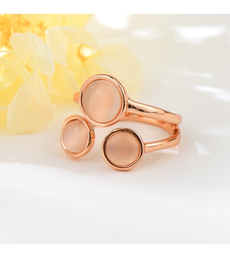 Пръстен розово позлатяване кръгове | Колекция Rose Gold | Бижута Invoke.bg