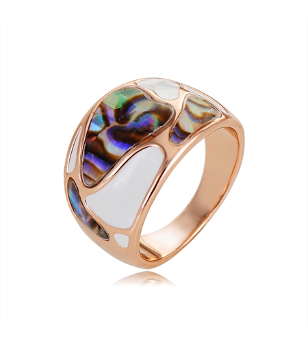 Пръстен розово позлатяване със седеф | Колекция Rose Gold | Бижута Invoke.bg