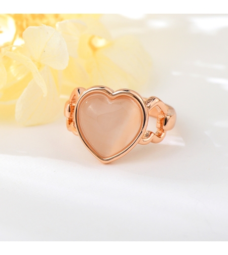 Пръстен розово позлатяване сърце | Колекция Rose Gold | Бижута Invoke.bg