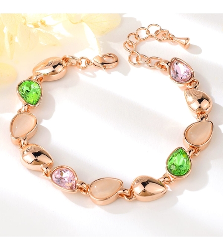 Гривна розово позлатяване цветни капки | Колекция Rose Gold | Бижута Invoke.bg