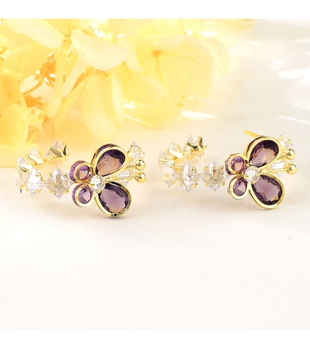 Обеци жълто позлатяване Пеперуди | Колекция Luxury Secret | Бижута Invoke.bg