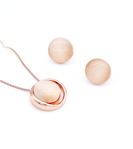 Комплект розово позлатяване котешко око 2610000004533 | Колекция Rose Gold