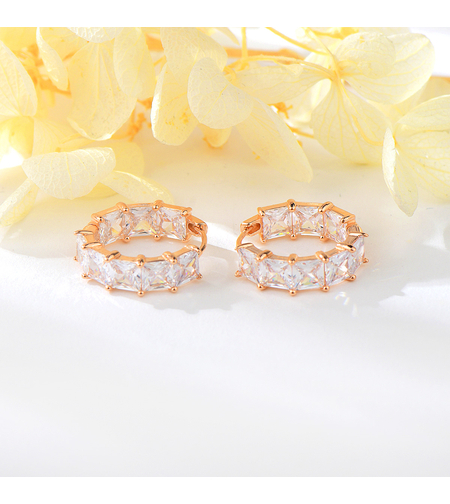 Сребърни обеци Халки с розово позлатяване | колекция Delicate Silver | Бижута Invoke.bg