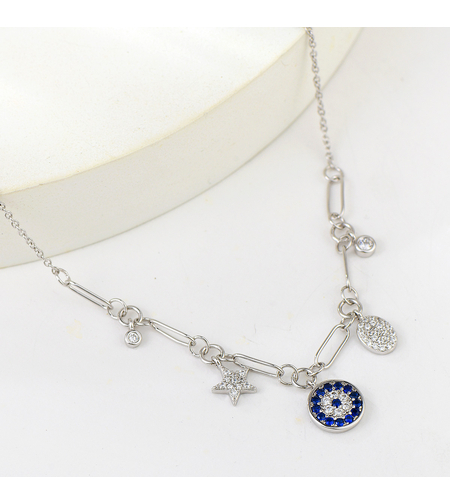 Сребърно колие с висулки | Колекция Silver Premium | Бижута Invoke.bg