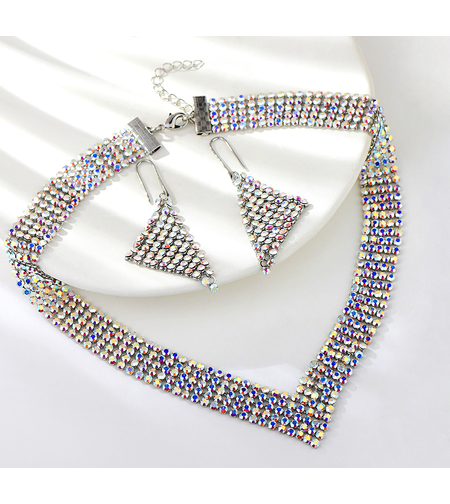 Комплект бяло позлатяване 'Зора' | Колекция Luxury Secret | Бижута Invoke