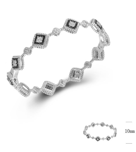 Сребърна гривна с платина | Колекция Silver Premium | Бижута Invoke.bg