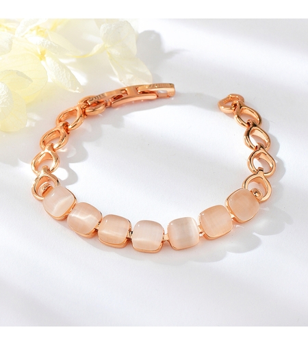 Гривна розово позлатяване с камък котешко око | Колекция Rose Gold | Бижута Invoke.bg