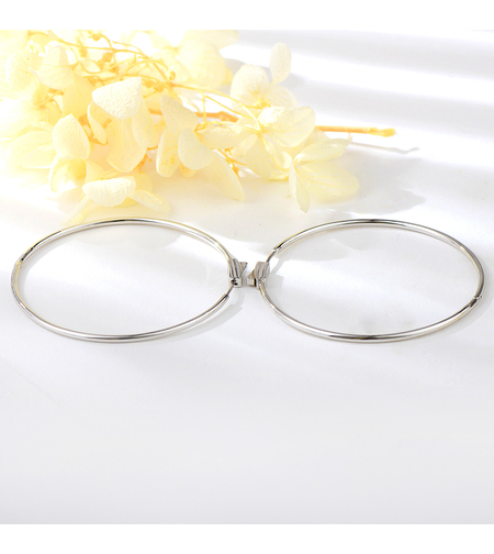 Сребърни обеци Халки с родий | колекция Delicate Silver | Бижута Invoke.bg