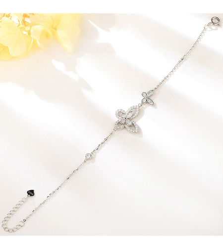 BUTTERFLY SILVER BRACELET WITH RHODIUM