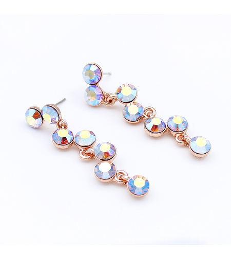 Обеци розово позлатяване кристали Swarovski 1000000000399 | Колекция Rose Gold