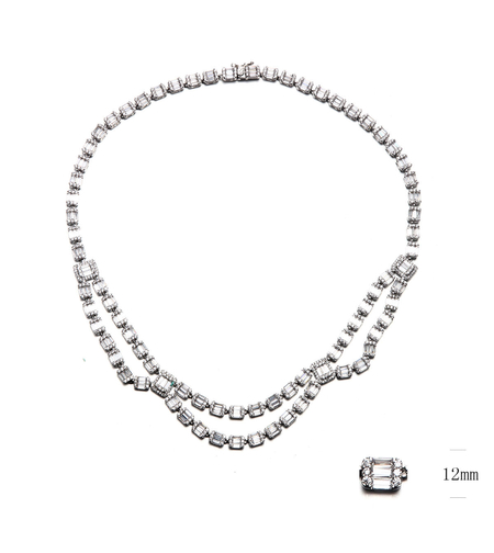 Сребърен комплект с платинено покритие и кубични циркони  | Колекция Silver Premium | Бижута Invoke.bg