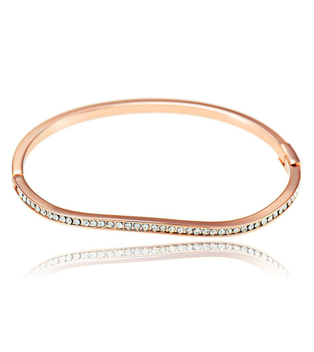 Гривна розово позлатяване с кристали Swarovski | Колекция Rose Gold | Бижута Invoke.bg