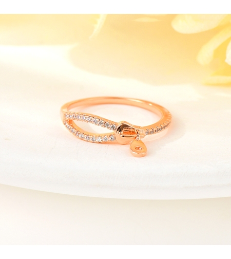 Пръстен розово позлатяване фини кристали | Колекция Rose Gold | Бижута Invoke.bg