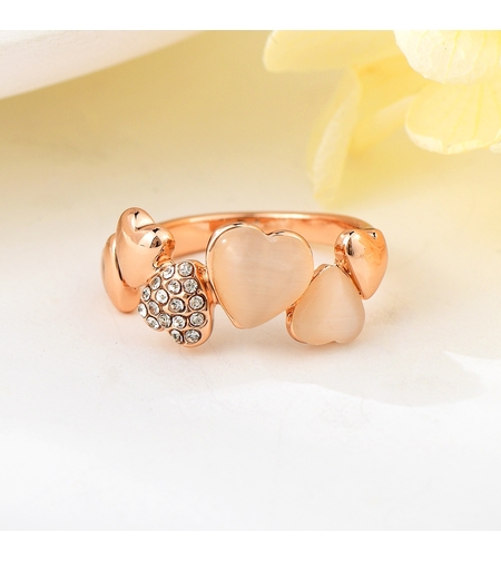 Пръстен розово позлатяване сърца | Колекция Rose Gold | Бижута Invoke.bg