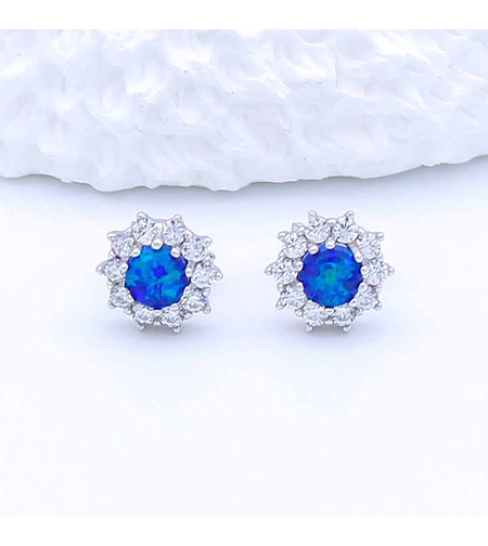 СРЕБЪРНИ ОБЕЦИ СЪС СИН ОПАЛ