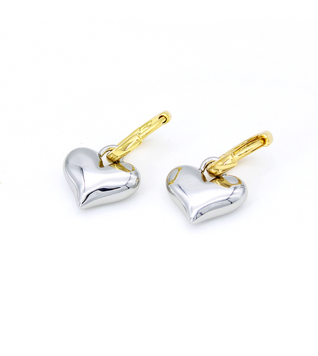 Earrings white gold plating hearts 2405112599530 | Desert Shine Collection