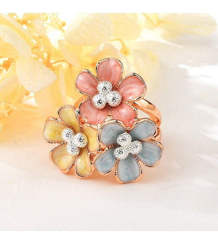 Пръстен розово позлатяване цветна градина | Колекция Rose Gold | Бижута Invoke.bg