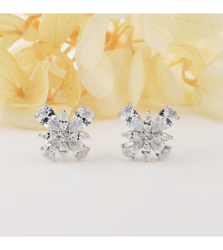 Сребърни обеци по ухото цветя 2700000063347 | Бижута Invoke.bg