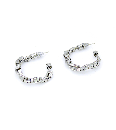 Earrings white gold plating 2405112599660 | Desert Shine Collection