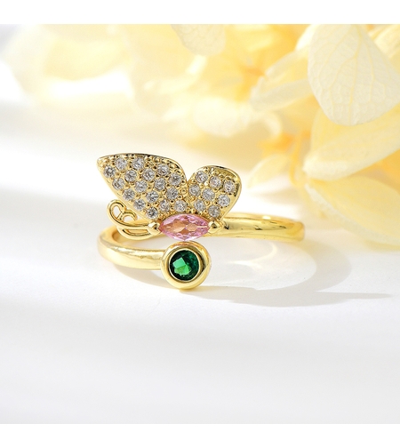 Пръстен жълто позлатяване с кристали Swarovski | Колекция Luxury Secret | Бижута Invoke.bg