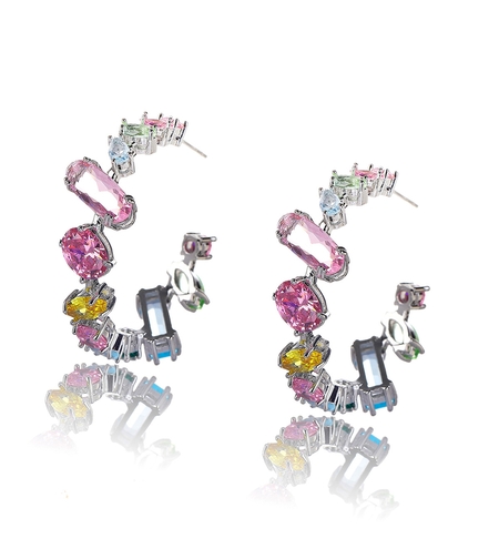 Обеци бяло позлатяване | Колекция Luxury Secret | Бижута Invoke