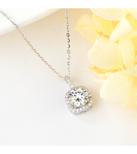 Сребърно колие | Колекция Мойсанит | Бижута Invoke.bg