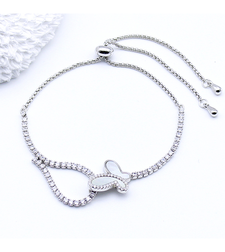 Дамска сребърна гривна пеперуда | колекция Delicate Silver | Бижута Invoke.bg