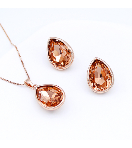 Комплект розово позлатяване алени капки | Колекция Rose Gold | Бижута Invoke.bg