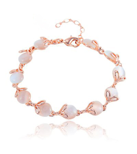 Гривна розово позлатяване с камък котешко око | Колекция Rose Gold | Бижута Invoke.bg