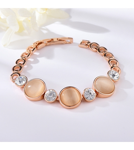 Гривна розово позлатяване кръгло котешко око | Колекция Rose Gold | Бижута Invoke.bg