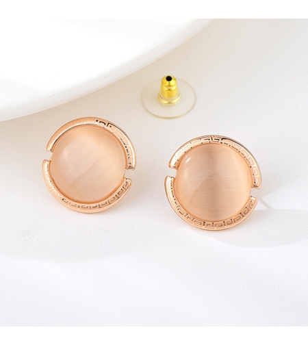 Обеци розово позлатяване класик котешко око | Колекция Rose Gold | Бижута Invoke
