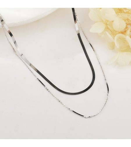 Двойно нежно сребърно колие | колекция Delicate Silver | Бижута Invoke.bg