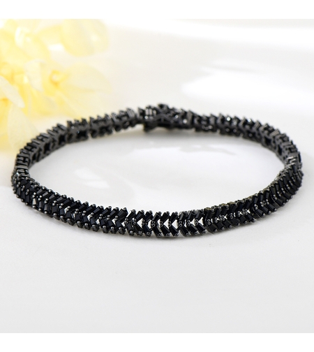 Гривна черно позлатяване с кристали Swarovski | Колекция Luxury Secret | Бижута Invoke.bg