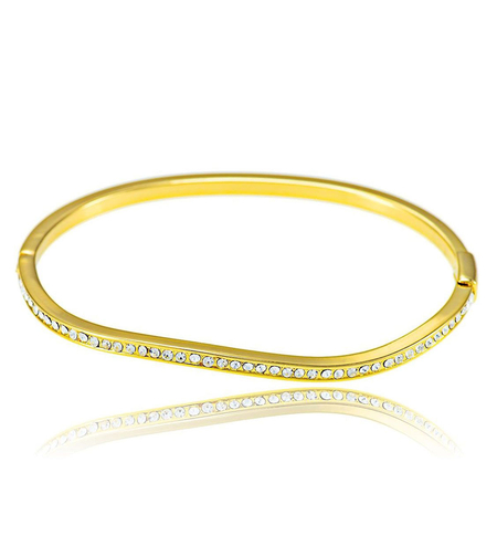 Гривна жълто позлатяване Бестселър с кристали Swarovski | Бижута Invoke.bg