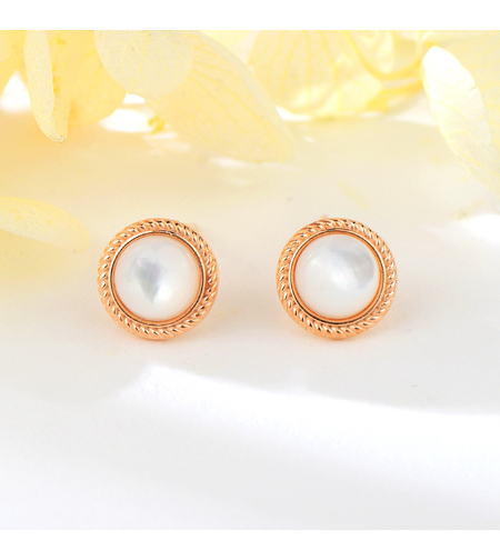 Сребърни обеци с розово позлатяване и перли | колекция Delicate Silver | Бижута Invoke.bg