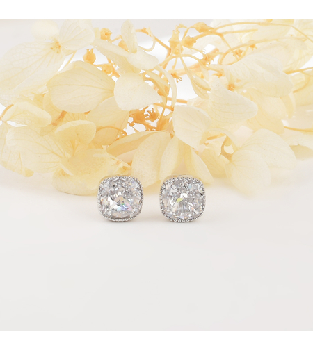 SQUARE CRUSHED ICE EARRINGS