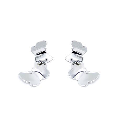 Earrings white gold plating butterflies | Desert Shine Collection
