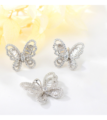 Сребърен комплект Пеперуди | Колекция Silver Premium | Бижута Invoke.bg