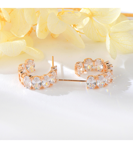 Сребърни обеци Халки с розово позлатяване | колекция Delicate Silver | Бижута Invoke