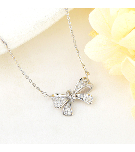 Сребърно колие Панделка | колекция Delicate Silver | Бижута Invoke.bg