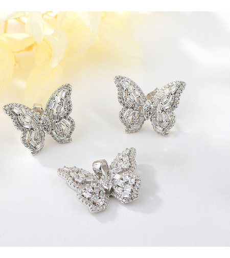 Сребърен комплект Пеперуди | Колекция Silver Premium | Бижута Invoke.bg