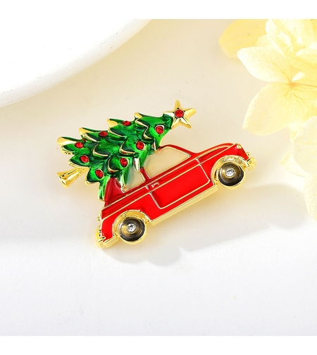 Брошка жълто позлатяване 'Коледна елха' | Бижута Invoke.bg
