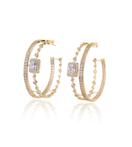 Обеци розово позлатяване  | Колекция Luxury Secret | Бижута Invoke.bg