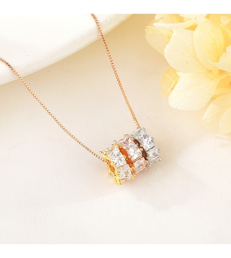 Колие розово позлатяване три халки | Колекция Rose Gold | Бижута Invoke.bg