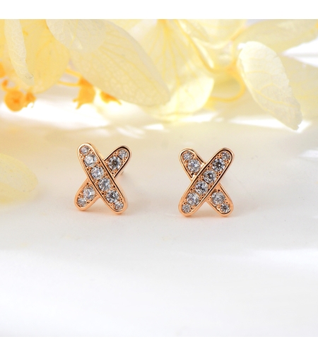 Обеци розово позлатяване дълги с перла | Колекция Rose Gold | Бижута Invoke.bg