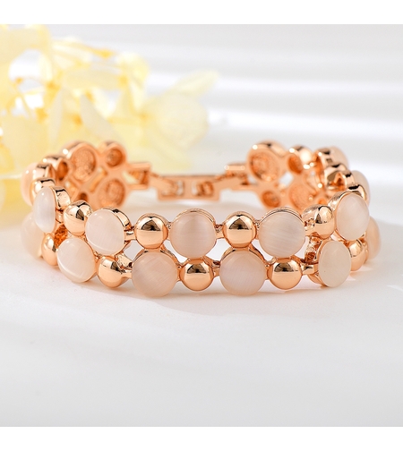 Гривна розово позлатяване котешко око | Колекция Rose Gold | Бижута Invoke.bg