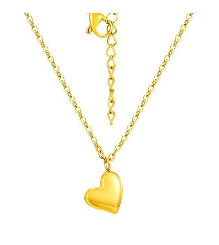 Yellow gold plated heart necklace | Desert Shine Collection